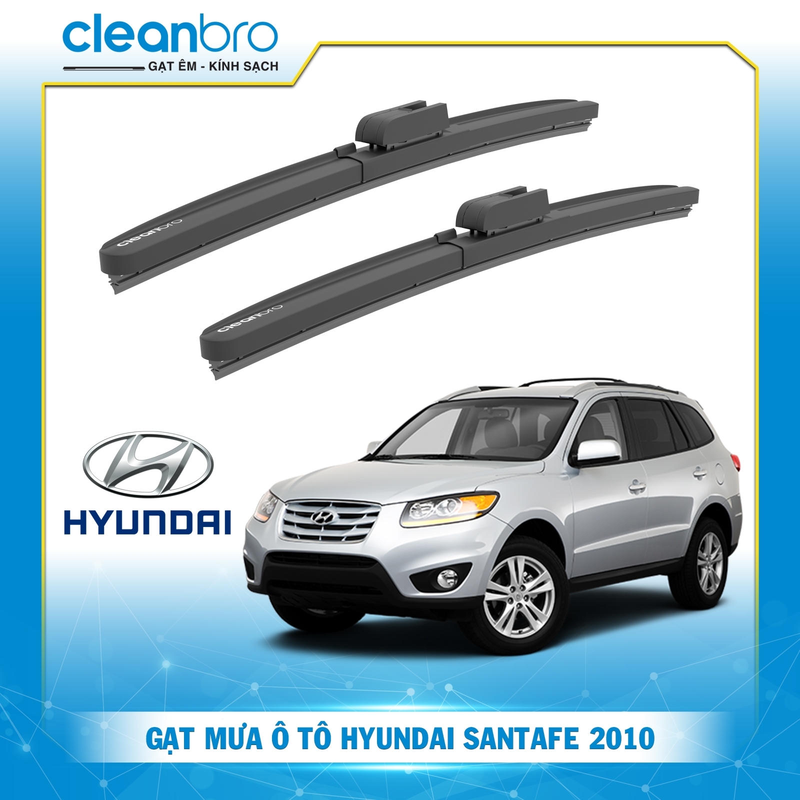 Gạt mưa ô tô hiệu ứng lá sen Hyundai Santafe