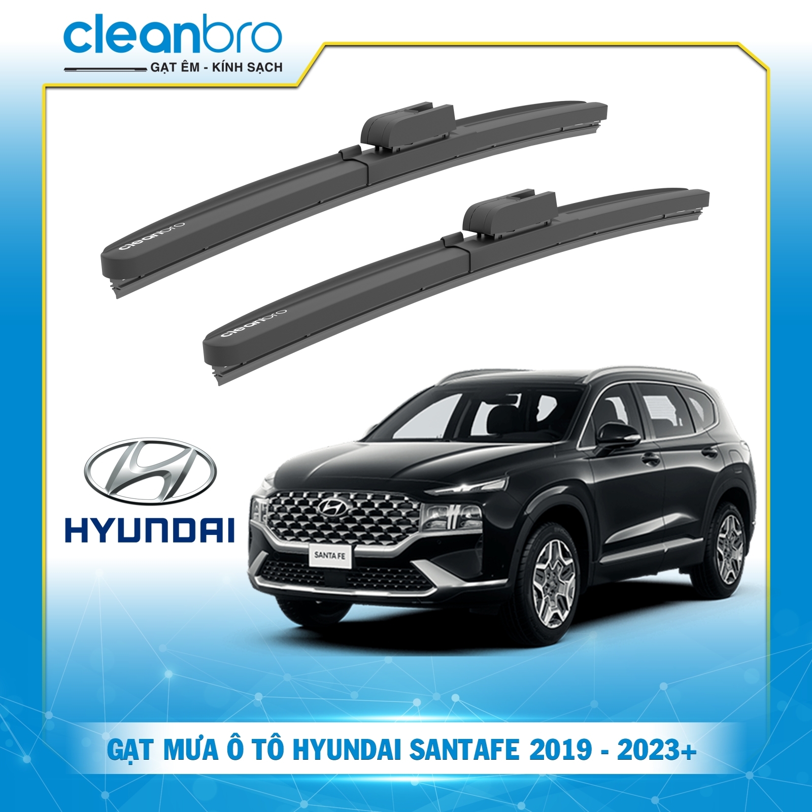 Gạt mưa ô tô hiệu ứng lá sen Hyundai Santafe [2019