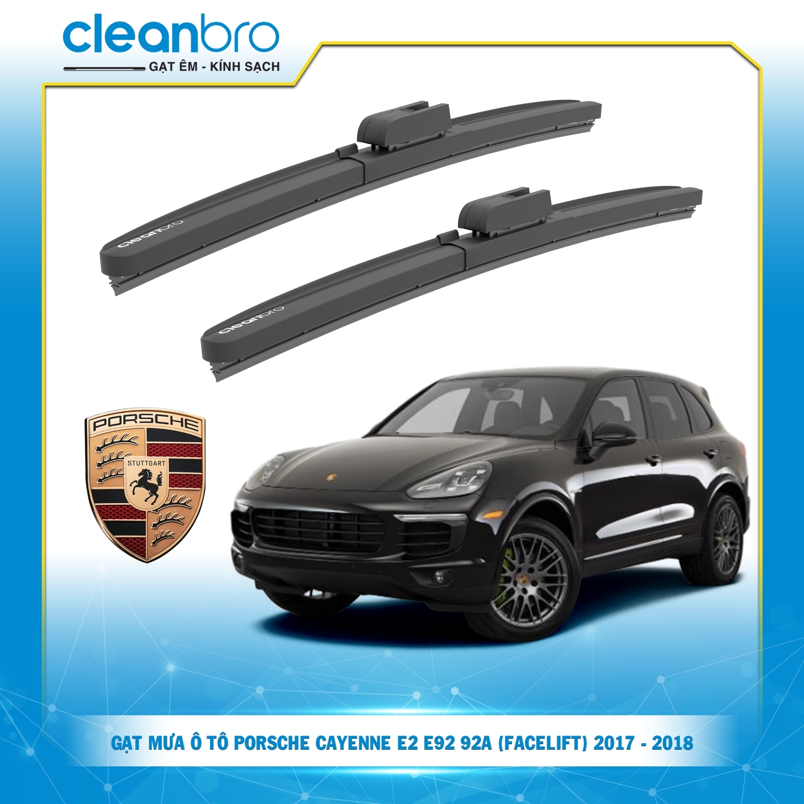 Gạt mưa ô tô hiệu ứng lá sen Porsche Cayenne E2 E92 92A (facelift) [2017 - 2018]