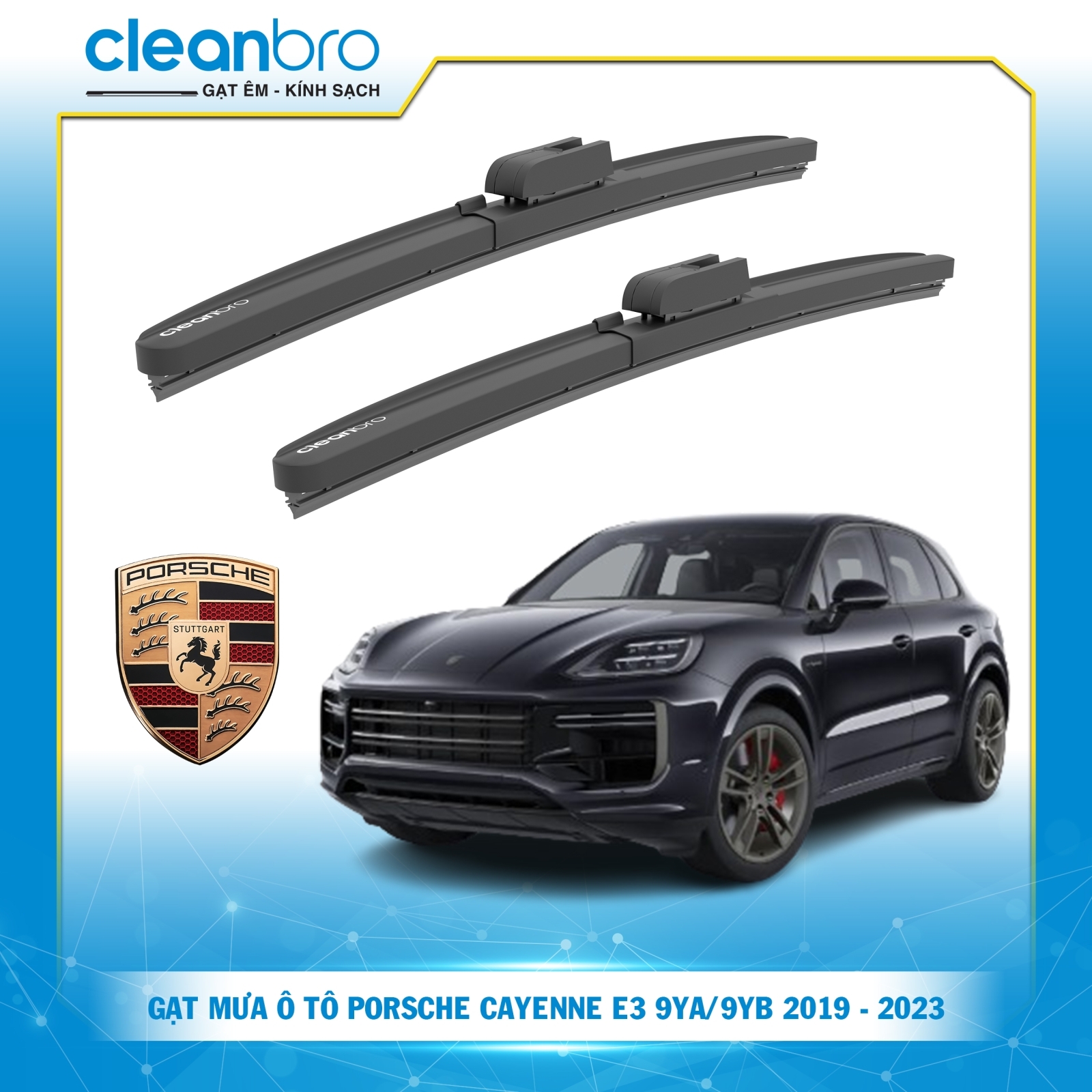 Gạt mưa ô tô hiệu ứng lá sen Porsche Cayenne E3 9YA/9YB [2019 - 2023]