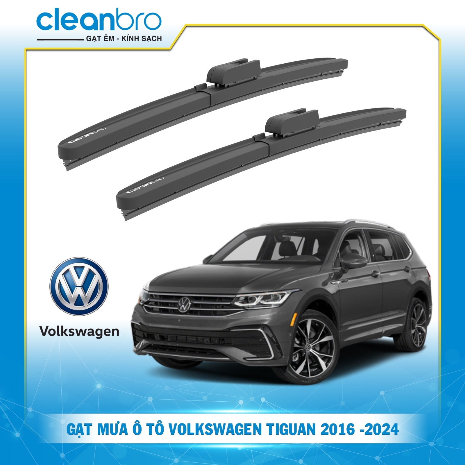 Gạt mưa ô tô hiệu ứng lá sen Volkswagen Tiguan [2016 - 2024]