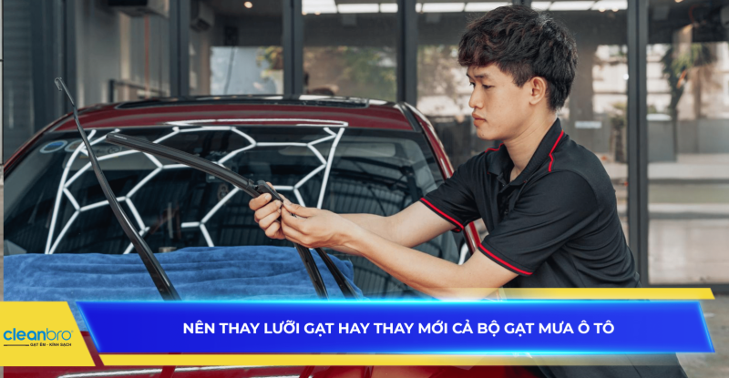Nên thay lưỡi gạt hay thay mới cả bộ gạt mưa ô tô?
