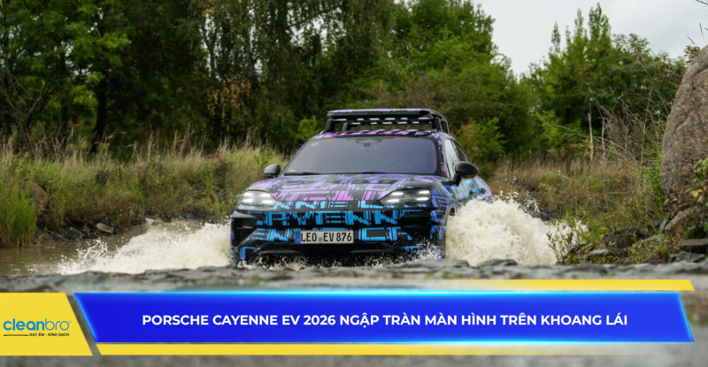Porsche Cayenne EV 2026 ngập tràn màn hình trên khoang lái